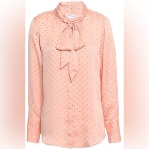 Equipment | Luis tie-neck polka-dot washed-satin blouse | blush | Size S/P
